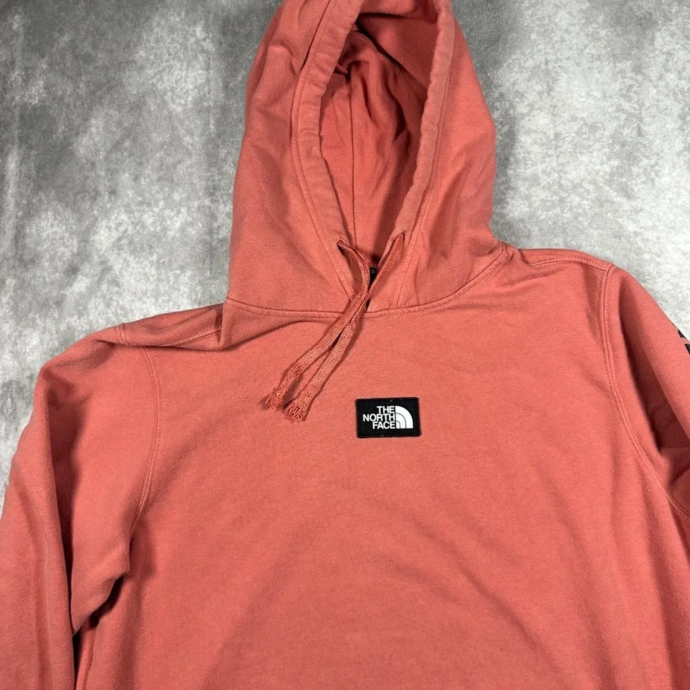 The North Face Mens Large Never Stop Exploring Box Logo Hoodie Red Clay Fleece